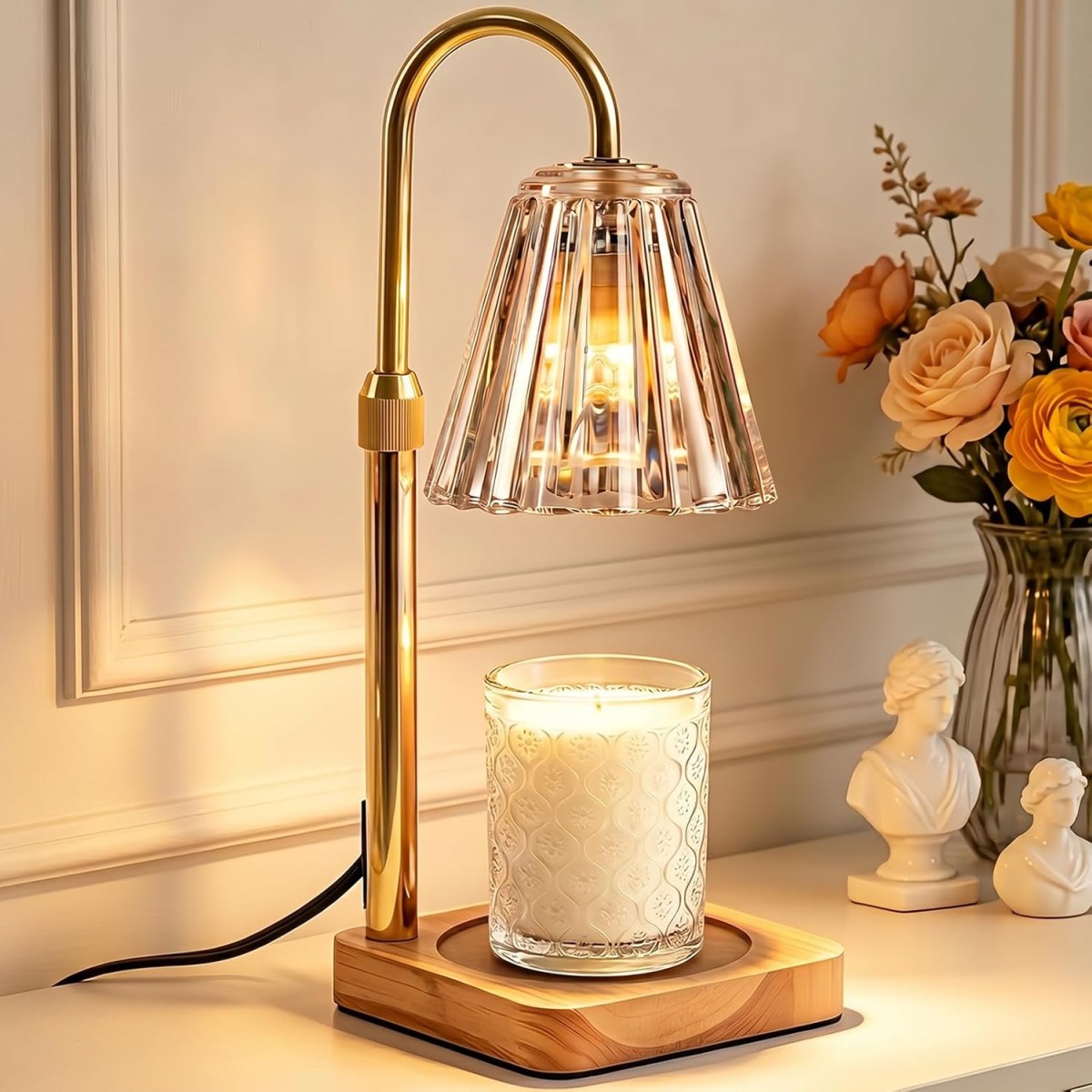 Marycele Adjustable Gold Candle Warmer Lamp